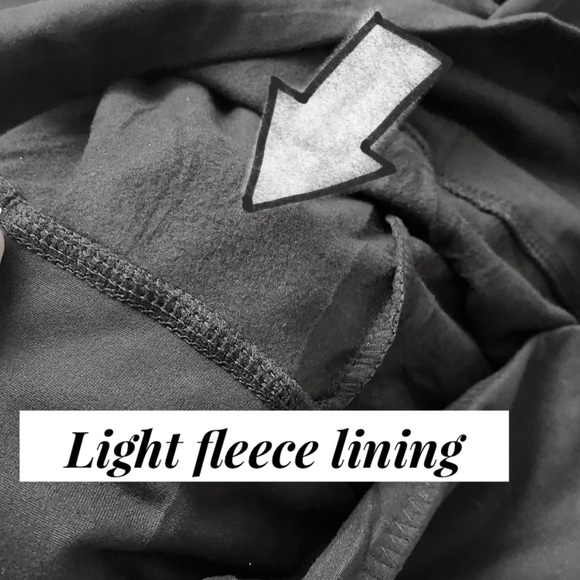 New Fleece Lined High Waist Rise Solid Black Leggings With Pockets NWT Stretchy - Picture 12 of 16